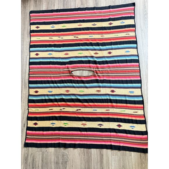 Ralph Lauren Blue Label knitted Poncho Women M/L Multicolor Aztec Indian Western - Picture 5 of 12